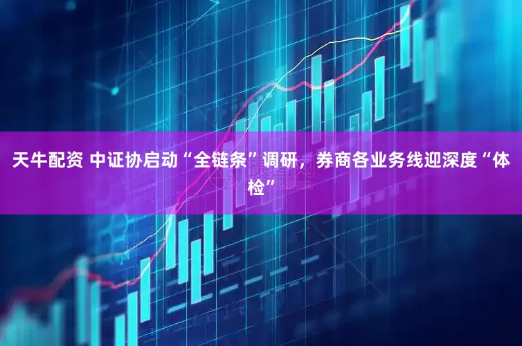 天牛配资 中证协启动“全链条”调研，券商各业务线迎深度“体检”
